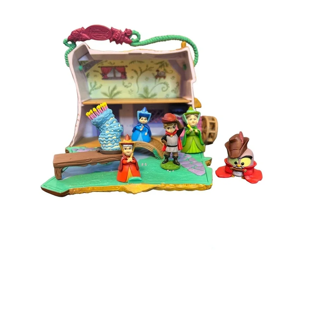 2 Disney Animators Collection Littles Aurora Cottage & Lilo & Stitch Playset‎